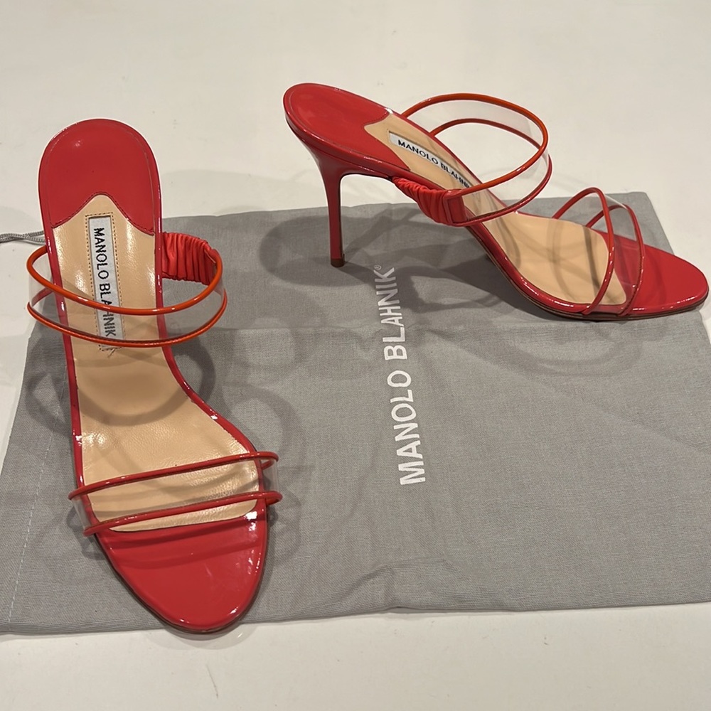 Manolo Blahnik Red PVC Heel